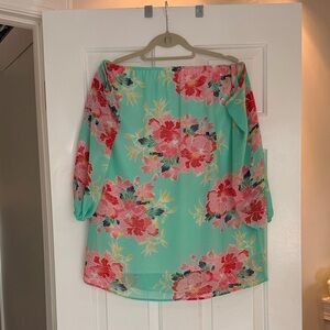 Pinkblush Maternity Floral Mini Dress - Mint and Pink